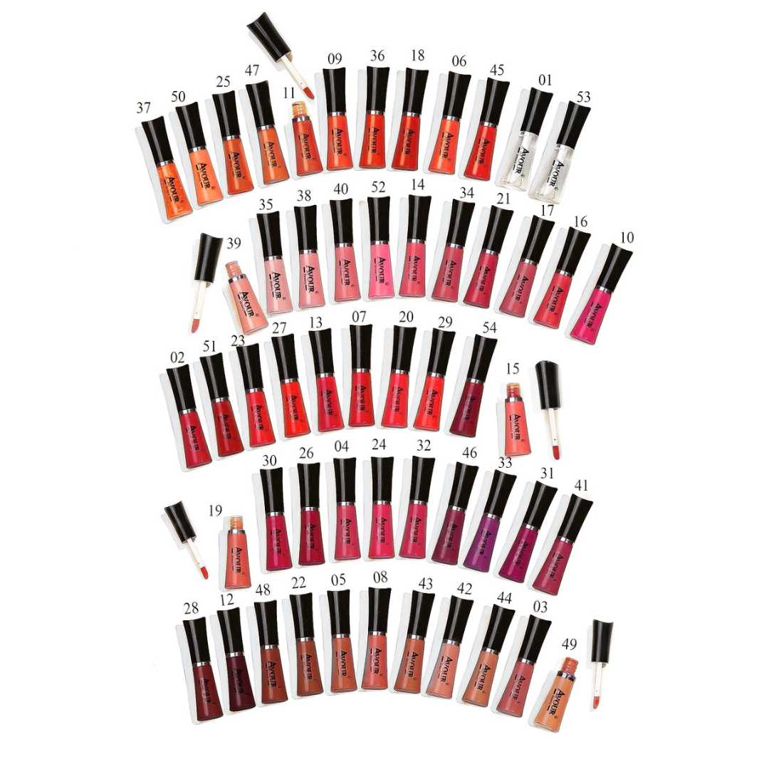 Avour-Matte-Lip-Stain-Lip-Gloss-Shades-01-54-Numbered.jpg Avour Matte Lip Gloss - Image 1