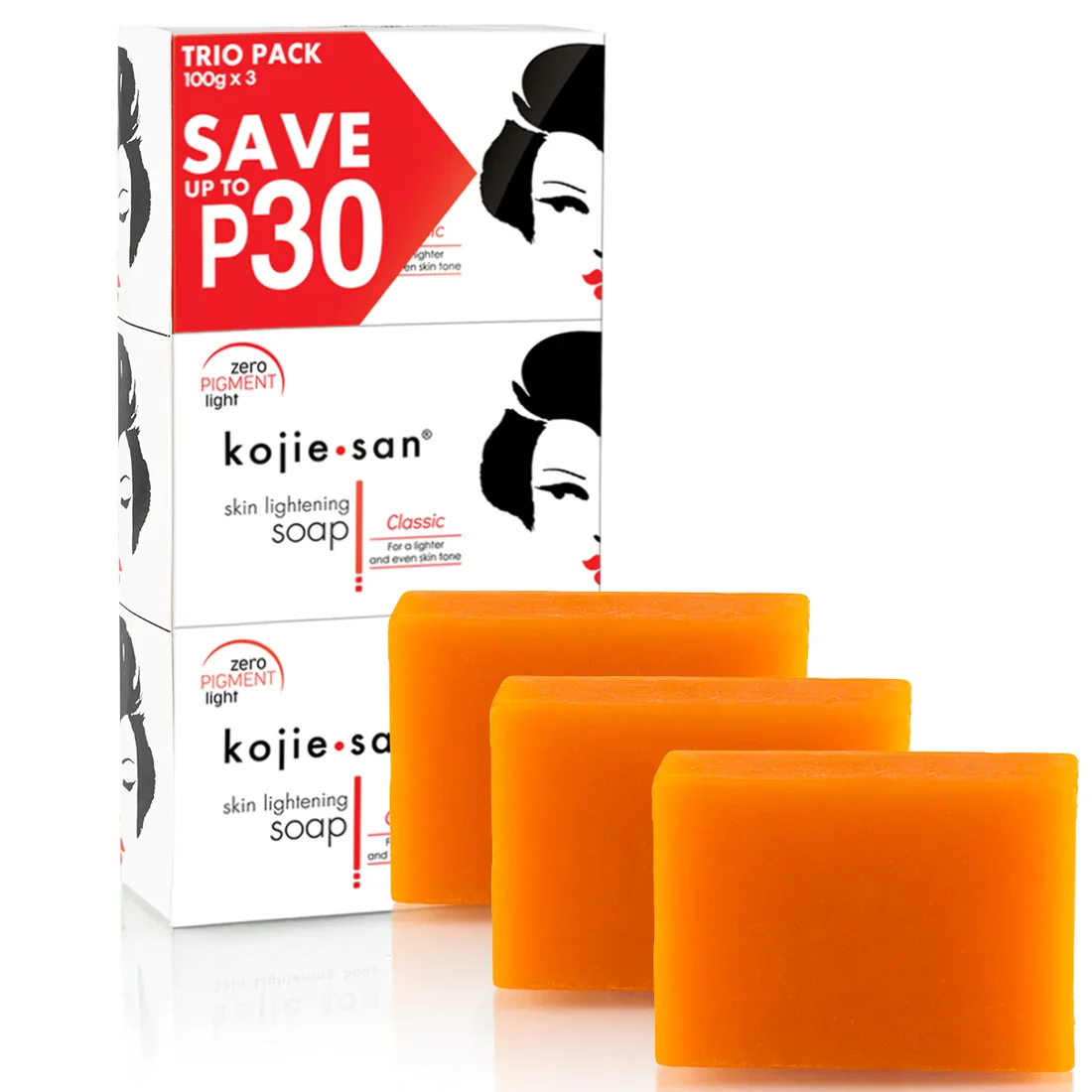 Kojie.San-Zero-Pigment-Light-Kojic-Acid-Soap-3-in-1-Multipack-3-Bars-x-100g.webp Kojie.San Zero Pigment Light Kojic Acid Soap (3-in-1 Multipack) – 3 Bars x 100g - Image 1