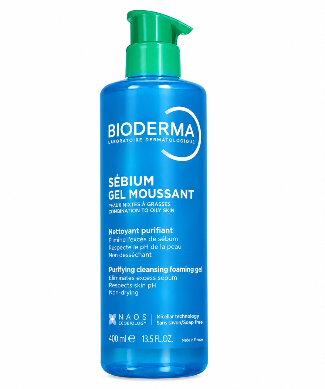 bioderma-sebium-gel-400ml.jpeg Bioderma Sebium Gel Moussant Purifying Cleansing Foaming Gel 400ml - Image 1
