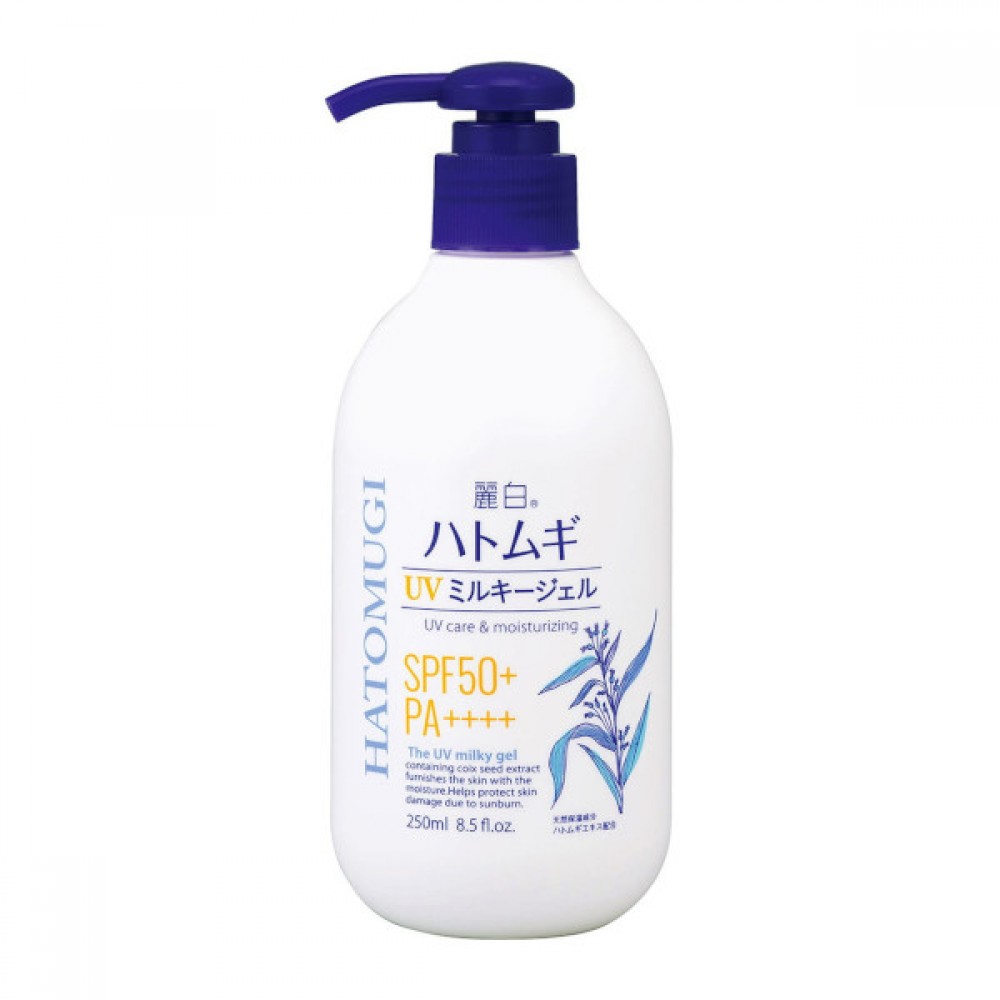 kumano-cosme-reihaku-hatomugi-uv-care-moisturizing-the-uv-milky-gel-spf50-pa-250ml-943.jpeg Reihaku Hatomugi Uv Milky Gel Spf 50 - Image 1